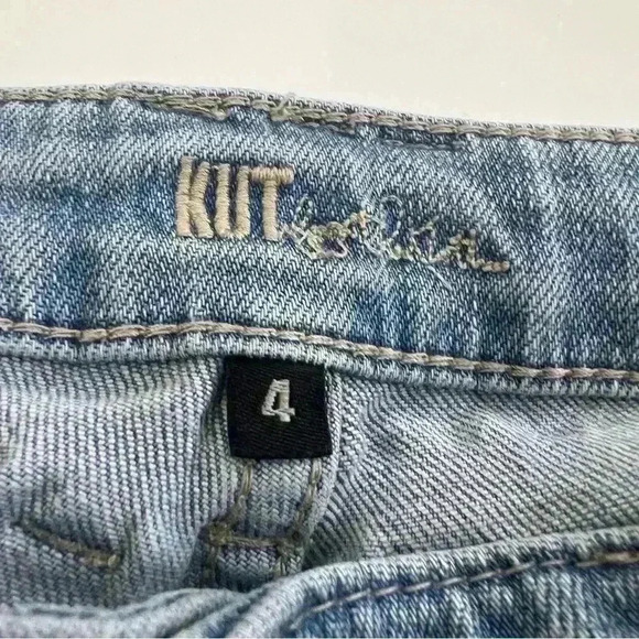 KUT  From The Kloth Womens Lightwash Distressed Denim Straight Leg Jeans Size 4 - Picture 7 of 8